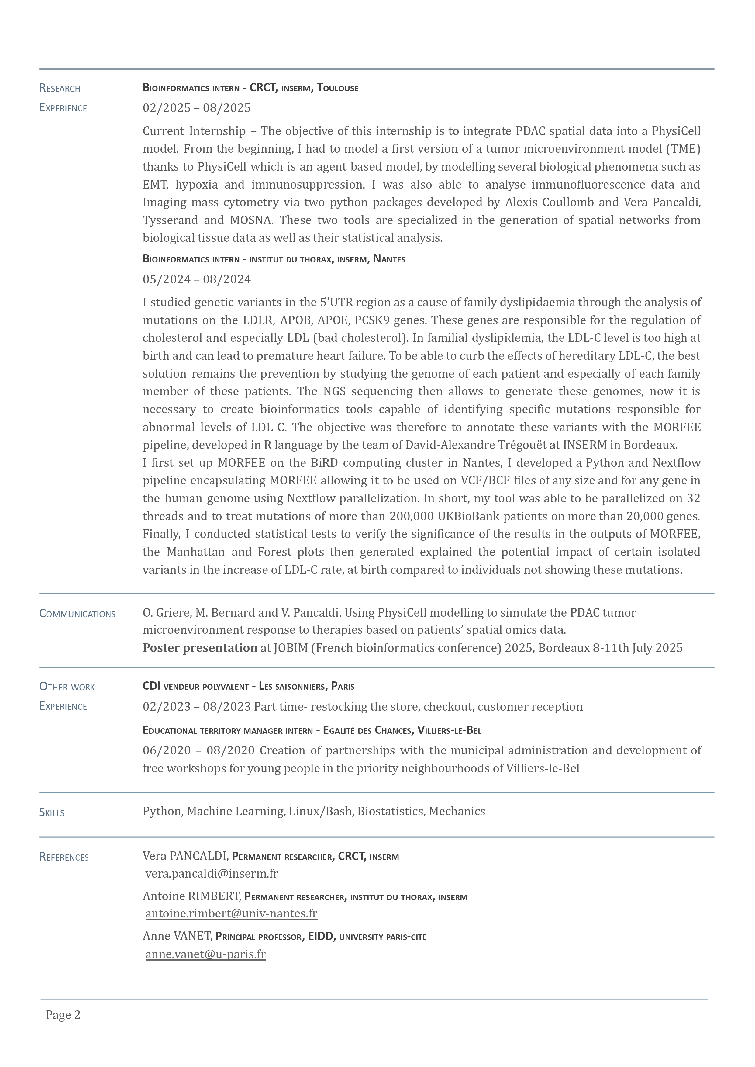 CV — page 2
